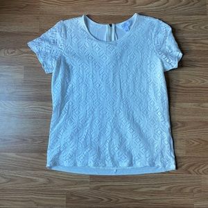 Market & Spruce White Eyelet Top